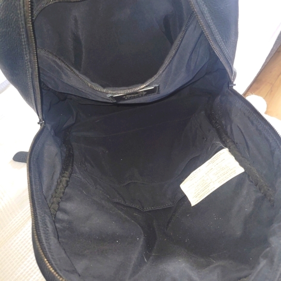 Roots full leather pebbled leather backpack medium large black unisex - Picture 8 of 12